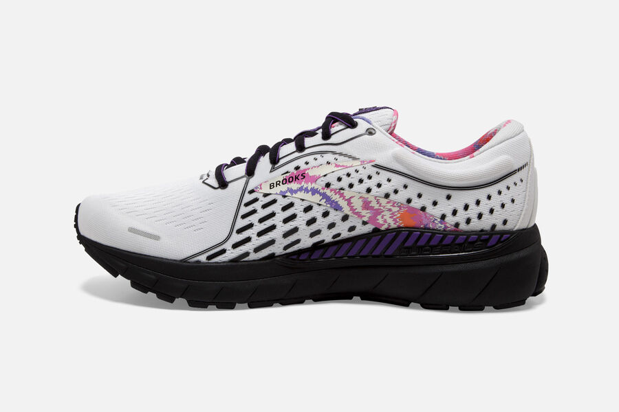 Brooks Running Shoes - Adrenaline GTS 21 Road Mens - White/Black/Purple - JRY-741895